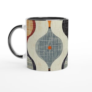 Mid-Century Modern Coffee Mug: Retro Scandinavian Pod Design