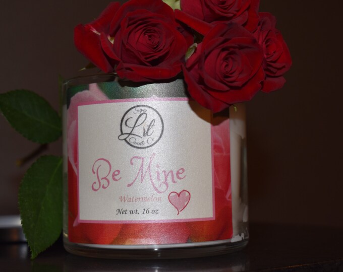 Watermelon scented soy candle