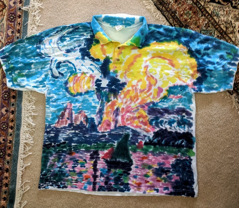 The Punk Cloud by Pail Signac Hand Painted Polo
