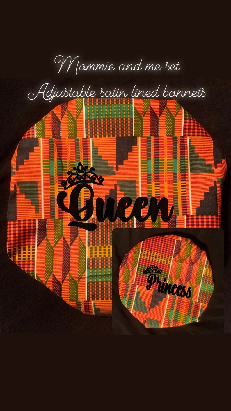 Adjustable Satin lined African print bonnet