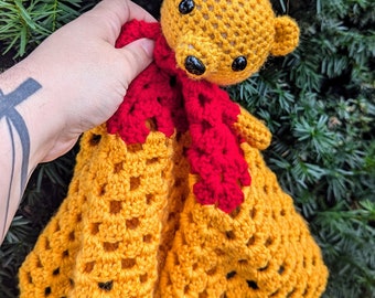 Crochet Pooh Bear Lovey Pattern, Optional T-shirt (PDF Pattern)