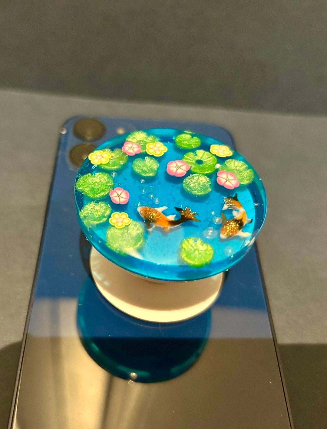 Koi Pond Phone Pop Socket Suits All Phones
