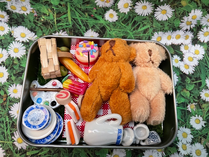 Teddy Bears Picnic in A Tin Playset Etsy UK