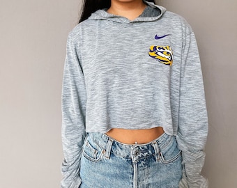 LSU Tigers Crop Hoodie Sweater