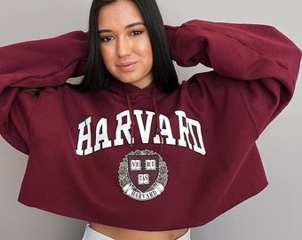 harvard crop sweater