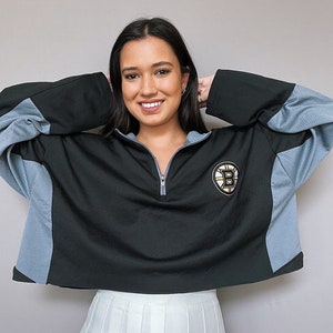 Boston Bruins Crop Sweatshirt met halve rits