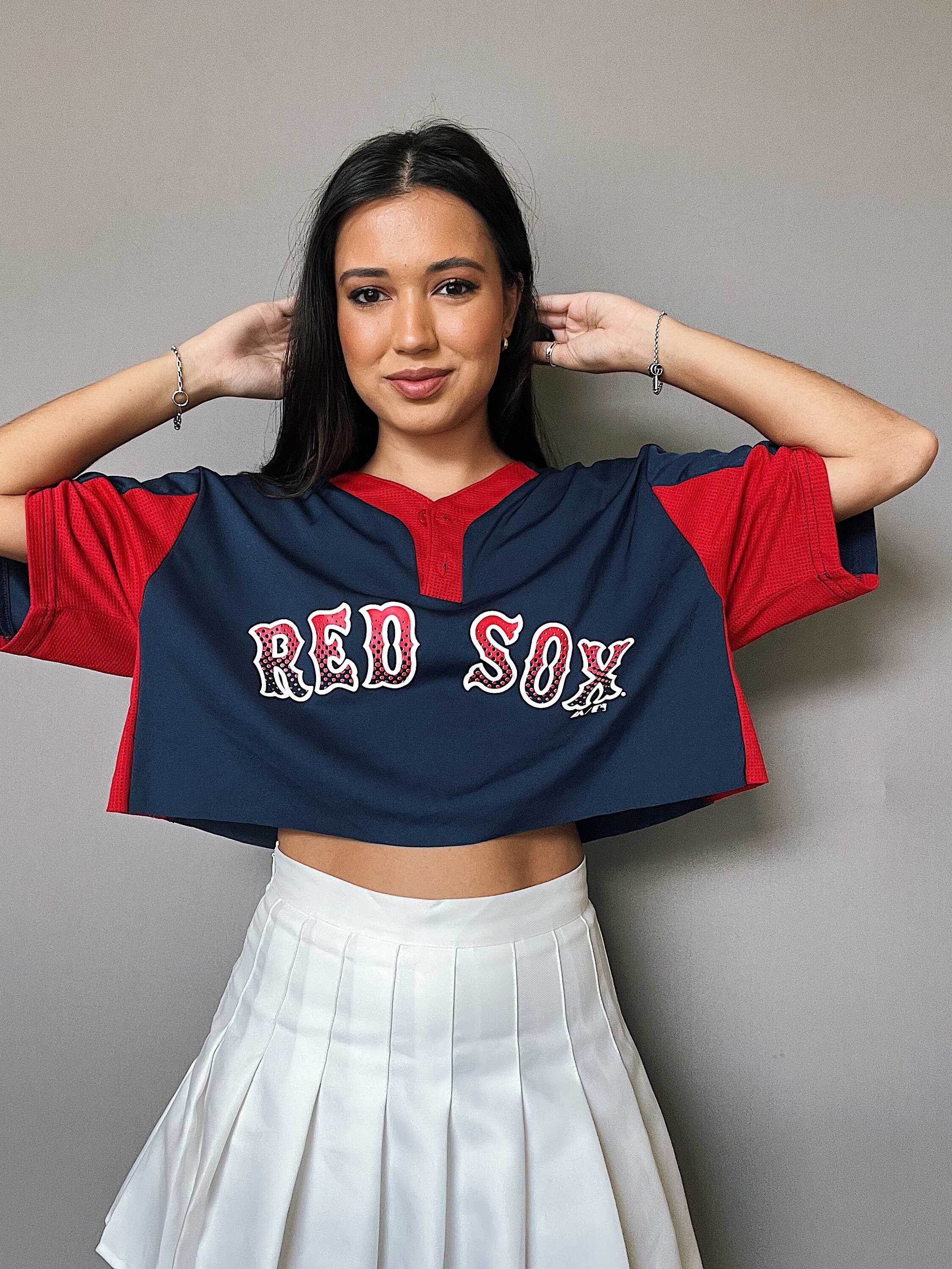 red sox cropped shirt