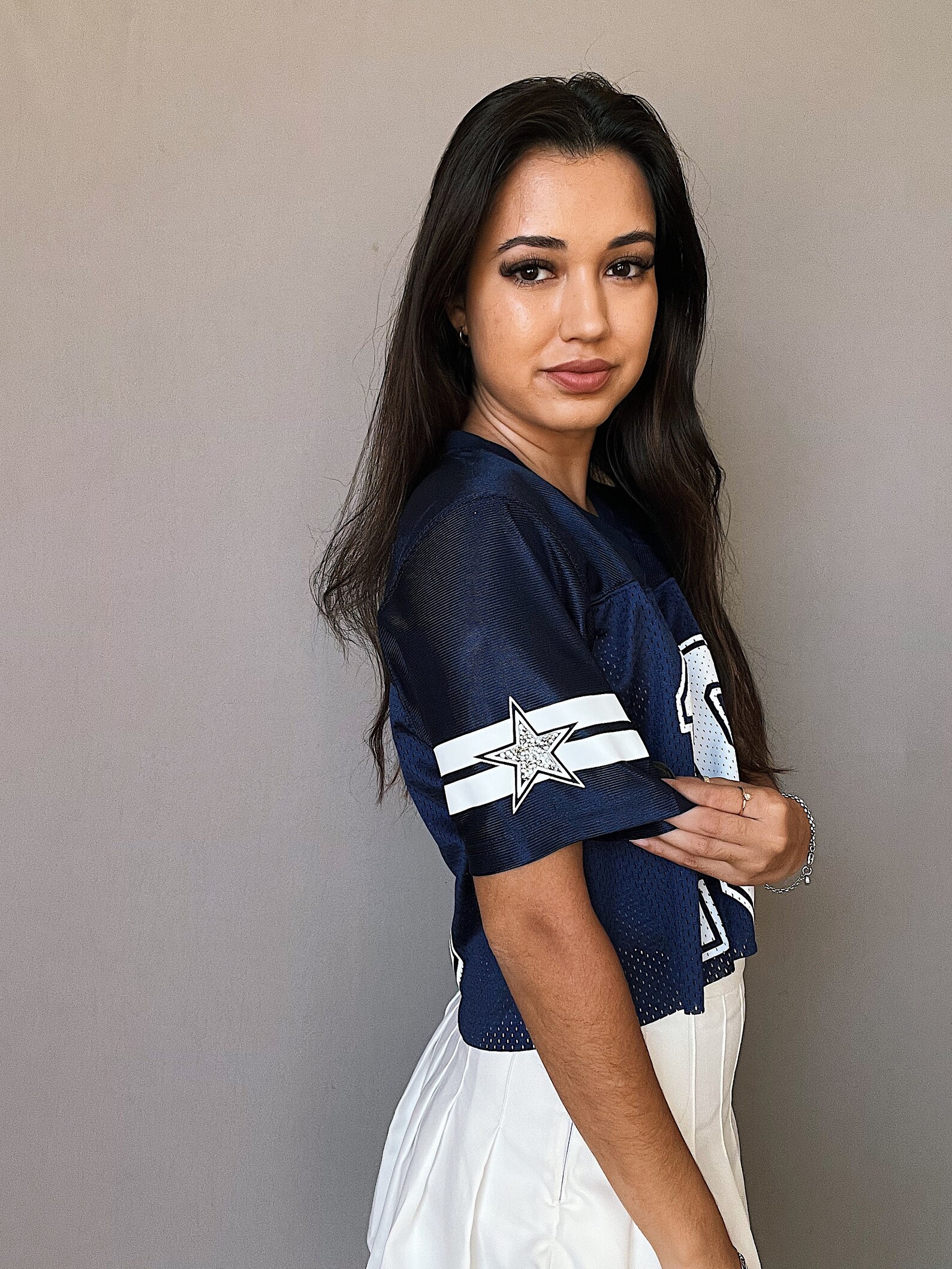 Dallas Cowboys Crop Rhinestone Jersey - Etsy
