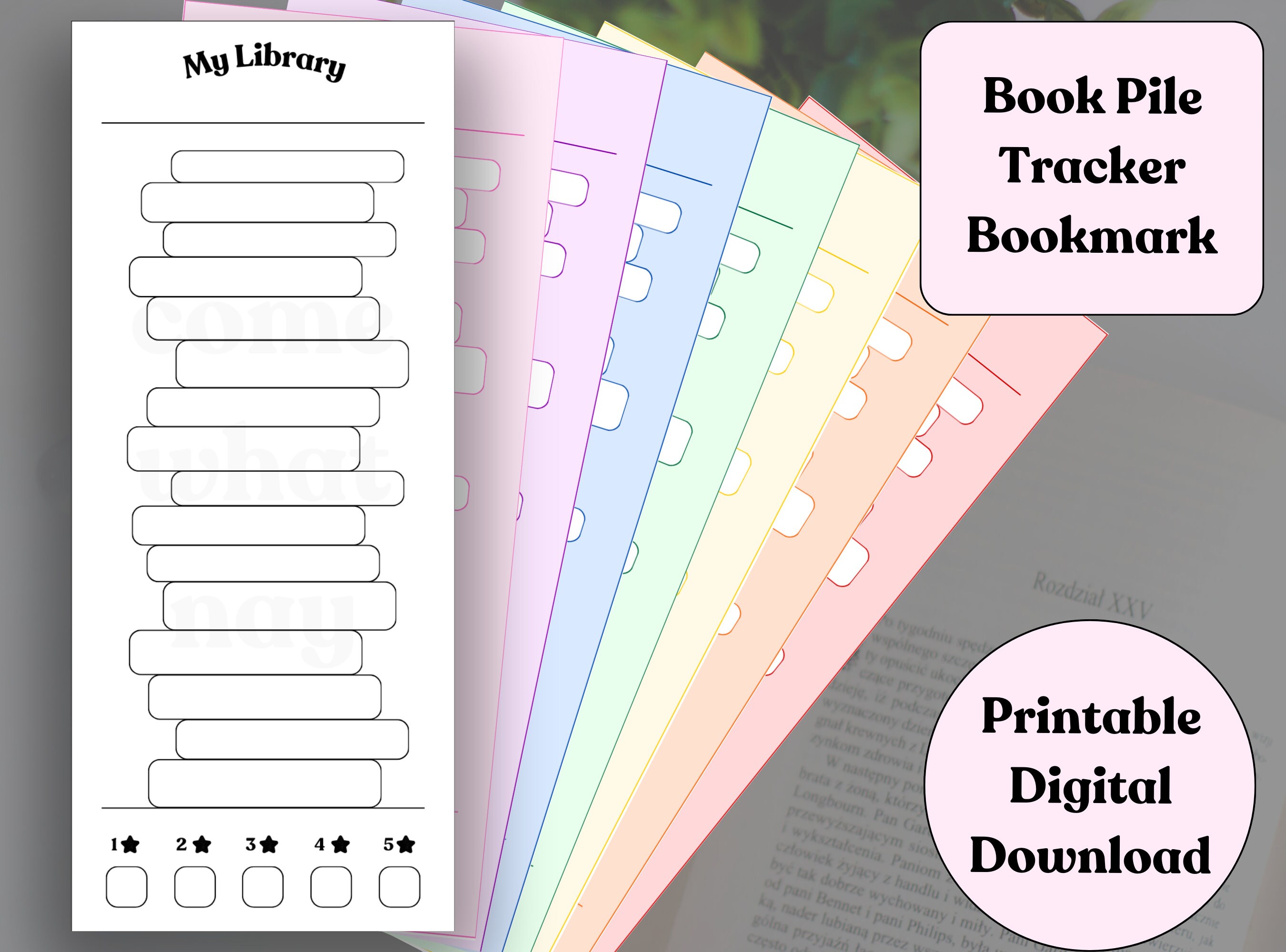 Printable Book Tracker Bookmark, Rainbow Reading Log (digital Download ...
