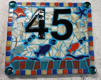 House Number Mosaic Plaque A Great  Gift