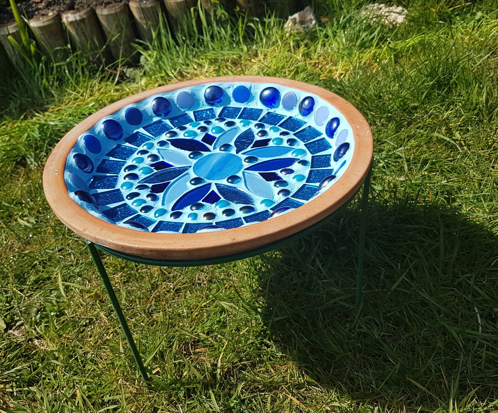 Mosaic Bird Bath Perfect Gift Idea Blue Bird Bath Etsy UK