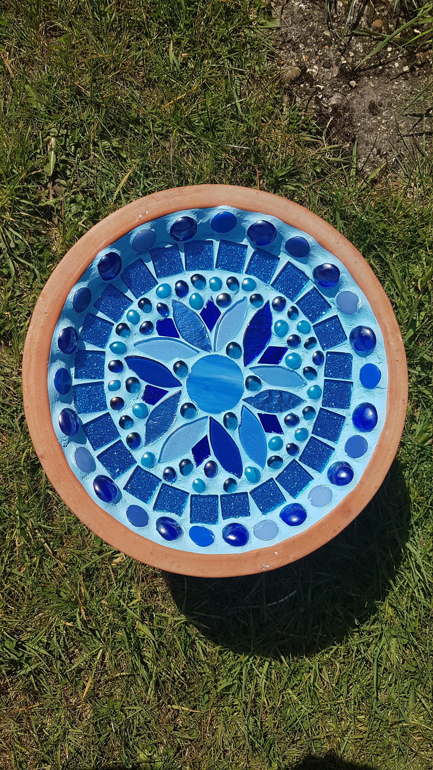Mosaic Bird Bath Perfect Gift Idea Blue Bird Bath Etsy UK