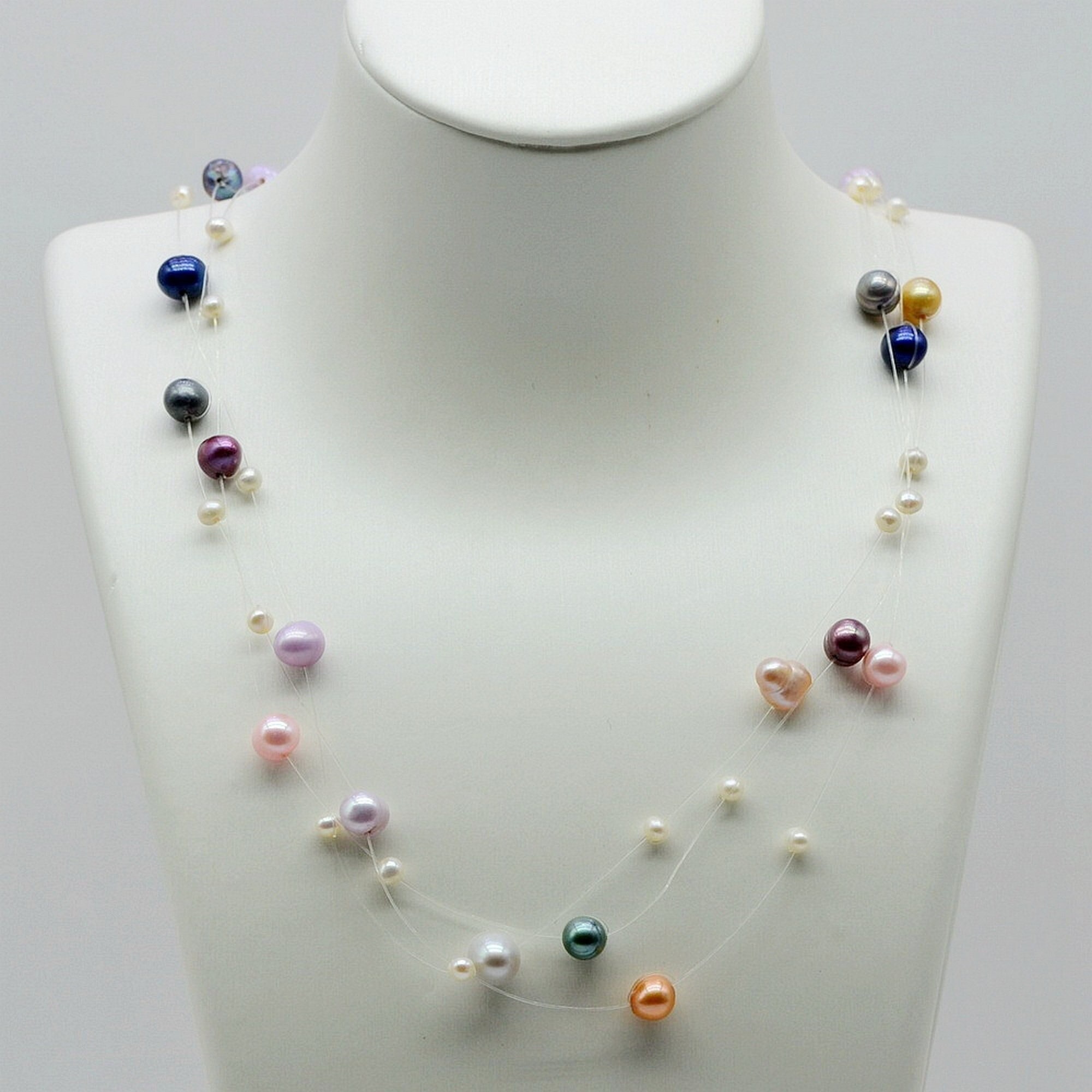 Freshwater multi colour/size coin pearl tight choker necklace – Freshwater  Creations
