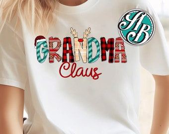 Grandma Claus Reindeer Christmas T-Shirt