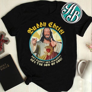 Jay and Silent Bob Buddy Christ Camiseta T-Shirt, Gift tshirt, Jesus t shirt, Gift Christian, Jesus Funny