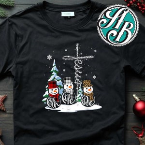Faith Hope Love Snowman Jesus Dandelion Christian Christmas Tshirt