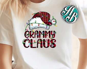 Grammy Claus Shirt Christmas Lights Pajama Family Matching Gift Chrismats Gift Grammy