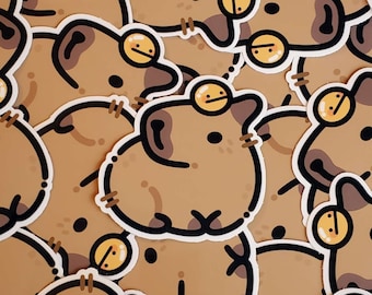 Capybara Orange Sticker