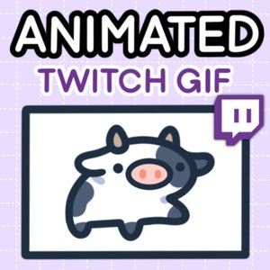 Animated Cow Alert - Cow Dance GIF for Twitch, Discord, Kick, YouTube - PNGtuber, Vtuber, Kawaii Emote for Stream