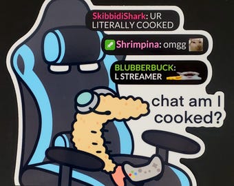 Streamer Shrimp Cooked LARGE Vinyl Sticker