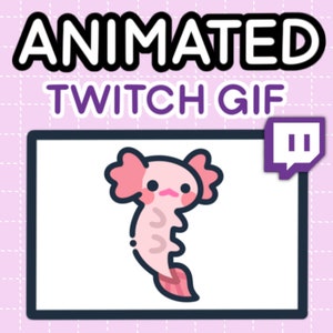 Animated Axolotl Alert - Pink Axolotl GIF for Twitch, Discord, Kick, YouTube - PNGtuber, Vtuber, Kawaii Emote for Stream
