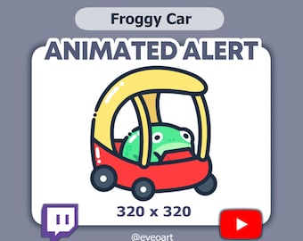 Animated Frog Car Alert – Twitch, Discord, YouTube (GIF)