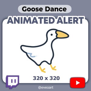 Animated Goose Alert - Dancing Goose GIF voor Twitch, Discord, Kick, YouTube - PNGtuber, Vtuber, Kawaii Emote for Stream