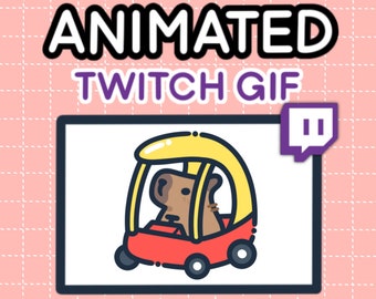 Animated Capybara Car GIF Alert – Twitch, Discord, YouTube Stream