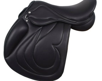 Rovadik All Purpose Jumping Premium Leather English Horse Saddle + Bridle, Reins, & Girth