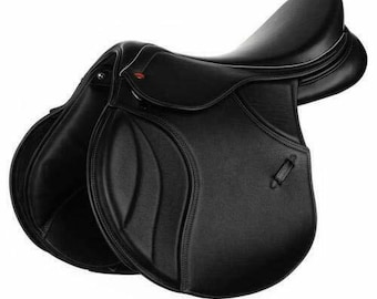Rovadik All Purpose Jumping Premium Leather English Horse Saddle + Bridle, Reins, & Girth