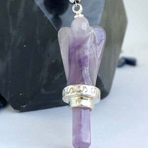 Angel Charm. Amethyst/Rose Quartz. Talisman, Lucky Charm. Protection Guidance Love Relationship. Keychain. Bag Charm. Handmade.Perfect Gift