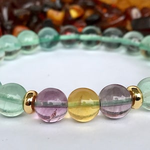 Potente pulsera de carrera. Fluorita. ¡Éxito Fortuna! Empresario Profesional Carrera-persona. Handmade.Daily Wear.Envío Gratis