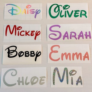 Disney Inspired Name Sticker / Disney Name Decal / Name Decal / Disney Style Name / Personalised Name / School Name Tag / Disney Holiday Tag