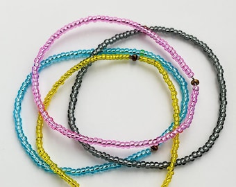 Spigli NEON Armbänder Set von 4 pink, hellblau, gelb, grau Armband