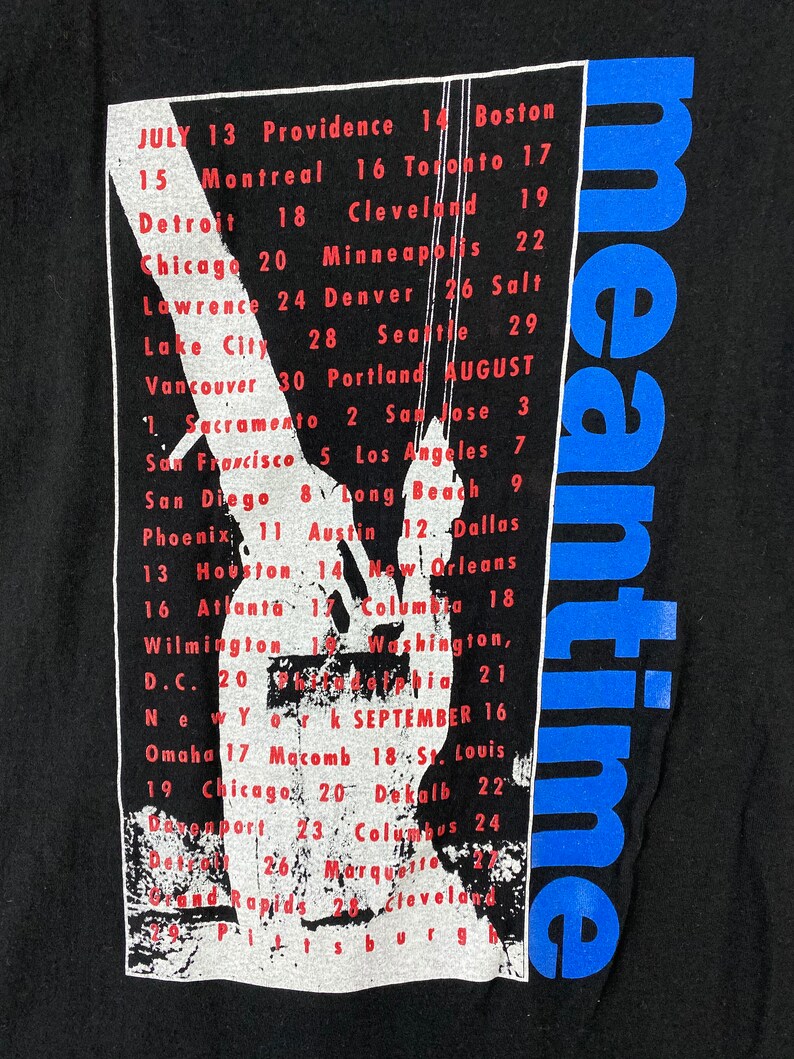 T-shirt Fugazi Post Band Tour 1990 – Unisexe, Coton épais, Tailles S à 5XL, Couleur Bleue