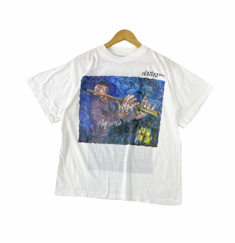 Vintage 90s 1990 hothouse flowers home album tour singles artwork drawing irish rock band punk grunge britpop metal pop art promo t-shirts