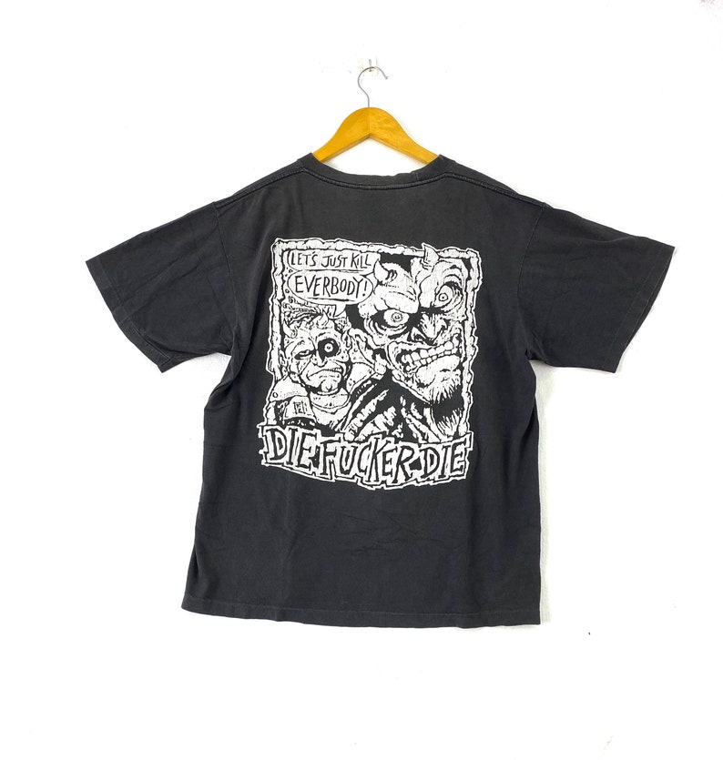 Vintage 90s white zombie die fu*ker die big image american heavy shops metal band pushead mosquitohead album tour singles promo t-shirts