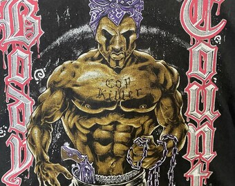 Vintage 90s 1992 BODY COUNT Cop Killer Image American Metal