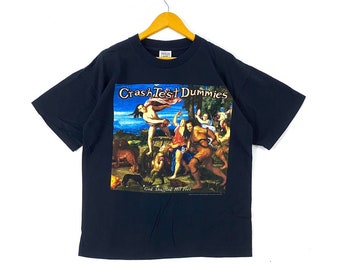 Vintage 90s 1993 crash test dummies dios barajó sus pies gran imagen banda de rock canadiense grunge britpop punk arte promo camisetas