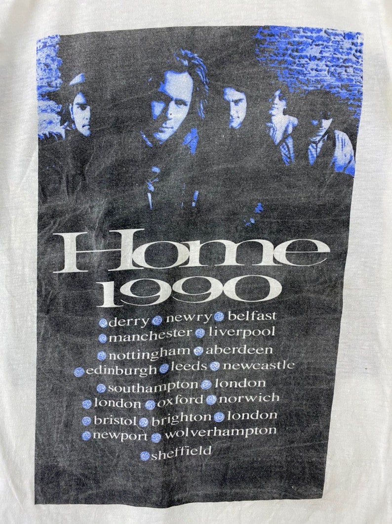 Vintage 90s 1990 hothouse flowers home album tour singles artwork drawing irish rock band punk grunge britpop metal pop art promo t-shirts