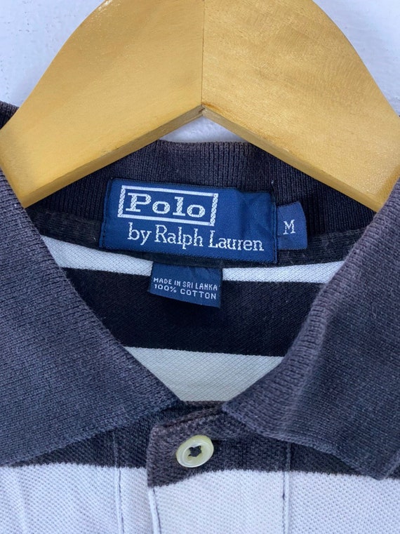 トップス 90's Polo by Ralph Lauren stripe shirt VINTAGE POLO RALPH LAUREN - POLO SHIRT - STRIPED | Depop