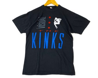 vintage anni '80 1986 the kinks think visual album tour singles inglese rock band metal the beatles shoegaze grunge promo t-shirt