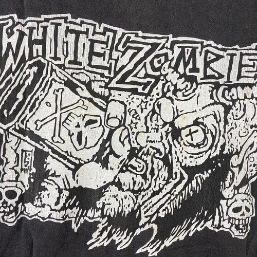 Vintage 90s white zombie die fu*ker die big image american heavy shops metal band pushead mosquitohead album tour singles promo t-shirts
