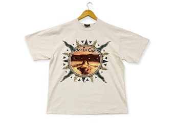 Vintage 90s 1992 ALICE IN CHAIN suciedad backstage pase álbum gira singles banda de rock estadounidense alternativa grunge punk streetwear promo camisetas