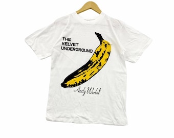 vintage 90s THE VELVET UNDERGROUND ANDY WARHOL ÁLBUM GIRA SINGLES BANDA DE ROCK AMERICANA POP ART ARTWORK DIBUJO PROMO CAMISETAS RARAS