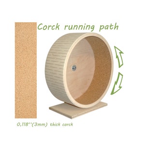 Hamsterloopwiel (33 cm) houten loopwiel. Extra stil. Breed looppad. Stevige en stabiele constructie.