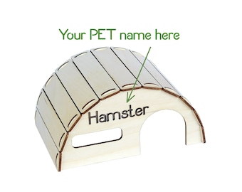Hamster hideout. Hamster House. Personalized Haven for Small Rodents - Customizable with Pet&#39;s Name