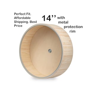 14&quot; ALUMINIUM PROTECTION HOOP, big wood running wheel, exercise wheel, mounted on hinged mount, chinchillas and other small Pets.