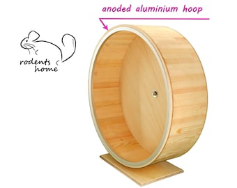 14" ALUMINIUM PROTECTION HOOP, exercise wheel, mounted on stand, chinchillas and other small Pets.