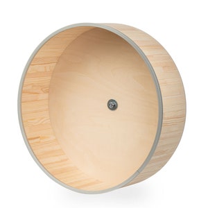 17&quot; (43cm) Biggest chinchilla wheel. Aluminum hoop installed frontally. big wood running wheel, exercise wheel, chinchillas, and Pets.
